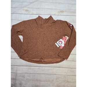 Canada Weather Gear Sweater Women's XL Orange Pullover‎ Mock Neck Pleated